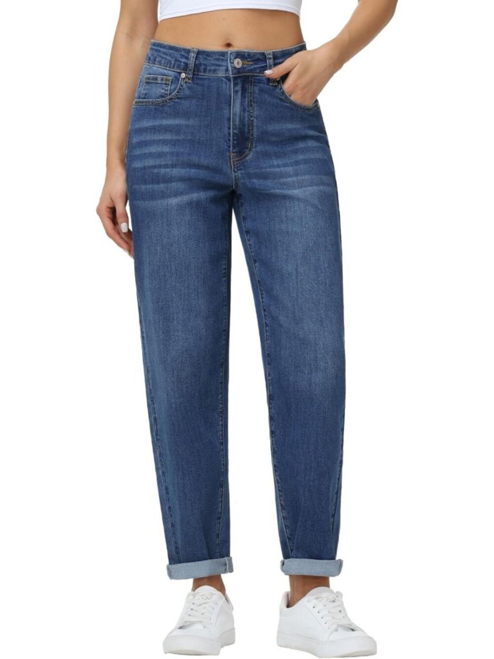 Stylish Stretchy Baggy Boyfriend Jeans for Women - Trendy Denim Pants